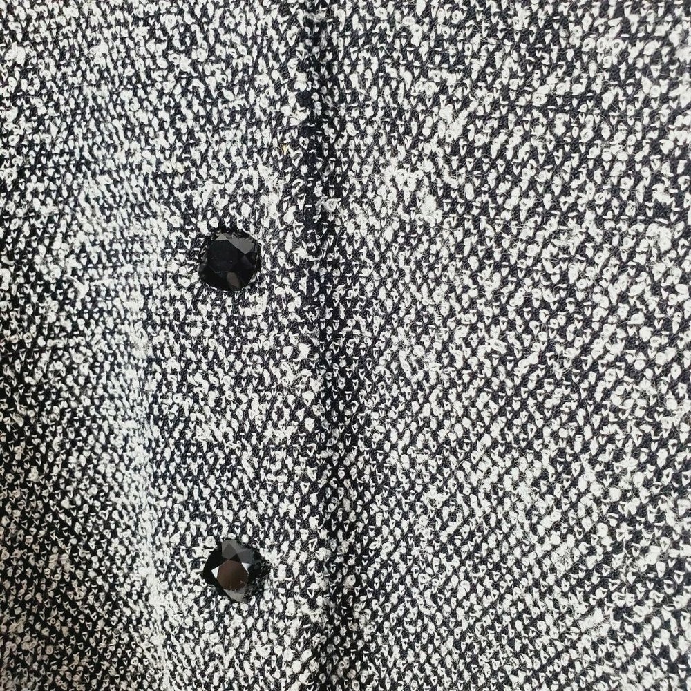 ST. JOHN Black White Soft Tweed Jacket Skirt Set 8 - Picture 9 of 10